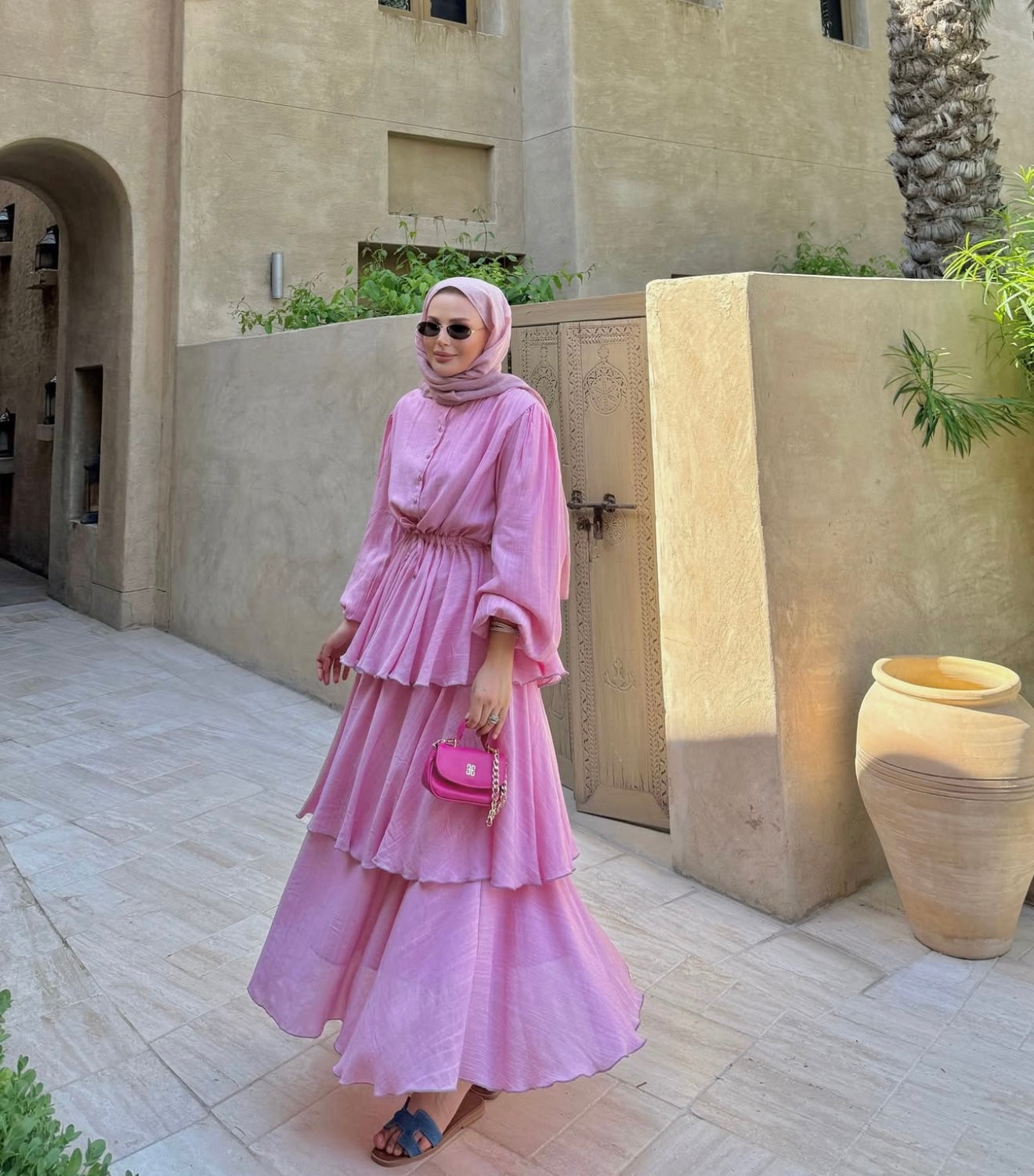 Kat Kat Elbise-Pembe