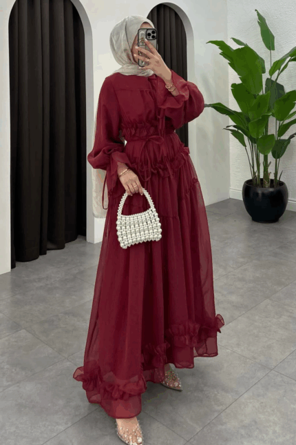 Parla Elbise - Bordo