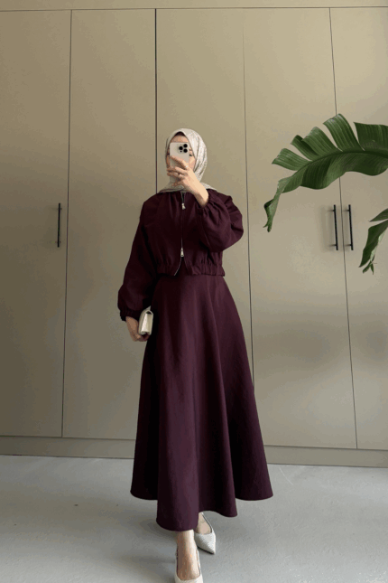 Sare Etekli Takım-Mürdüm