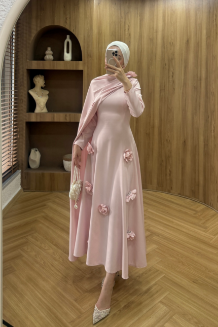 Güllü Elbise - Pembe